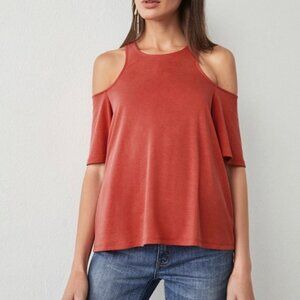 BCBGMAXAZRIA Women's Kelsey Knit Cold Shoulder Top